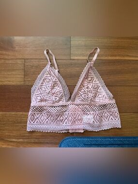 Shimera Lace Bralette in Light Pink - Soft Triangle Wireless